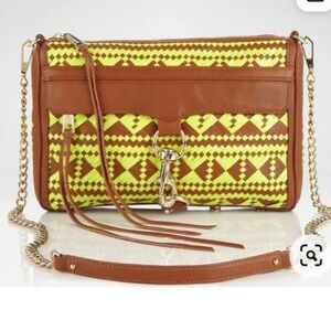 Rebecca Minkof Brown and Yellow Patterned Women's Bag